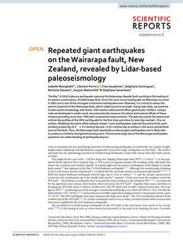 Repeated Giant Earthquakes on the Wairarapa Fault, New Zealand, Revealed by Lidar-Based Paleoseismology