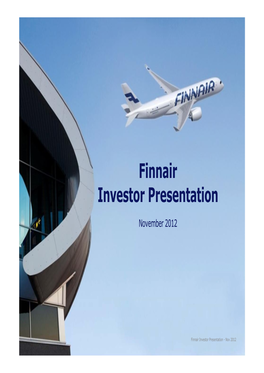 Finnair Investor Presentation, November 2012