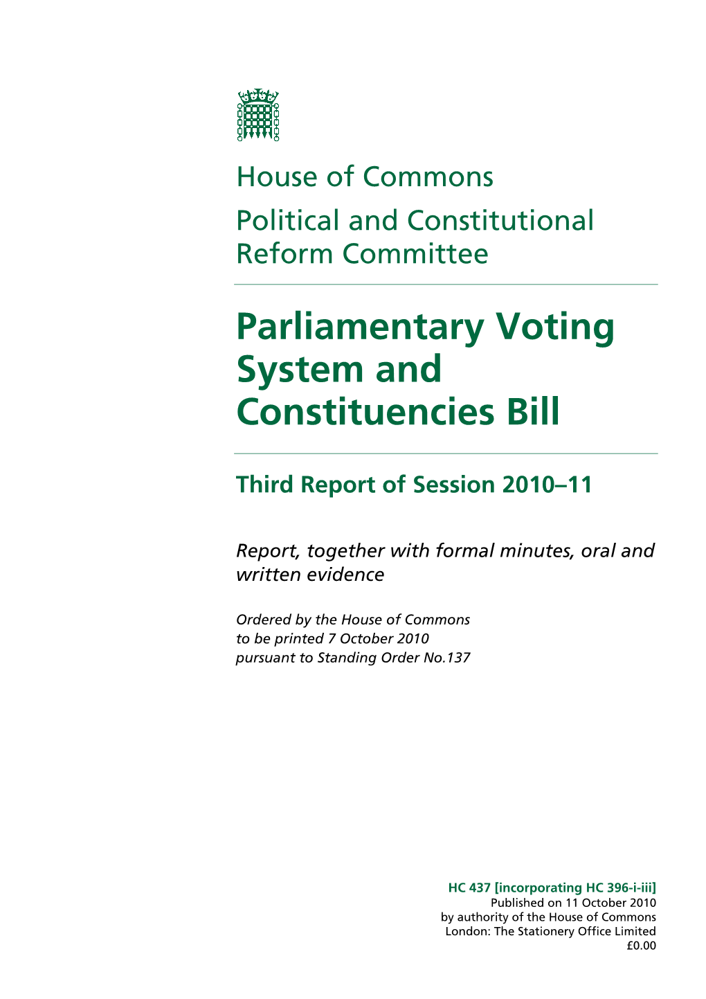 Parliamentary Voting System and Constituencies Bill