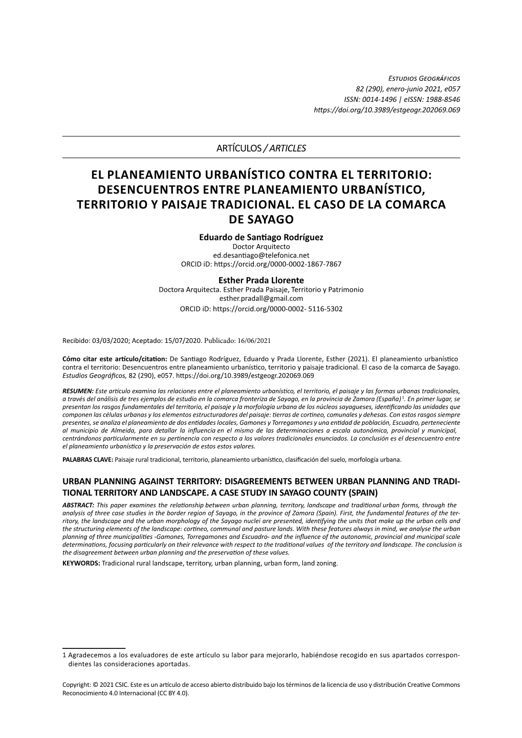 El Planeamiento Urbanístico Contra El Territorio: Desencuentros Entre Planeamiento Urbanístico, Territorio Y Paisaje Tradicional