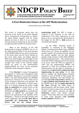 A Post-Modernist Glance at the AFP Modernization