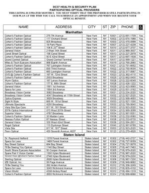 DC 37 Optical Providers List