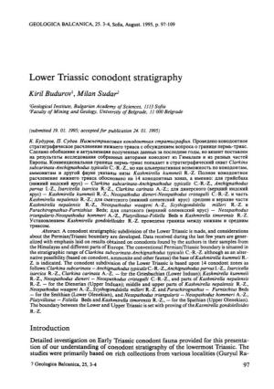 Lower Triassic Conodont Stratigraphy