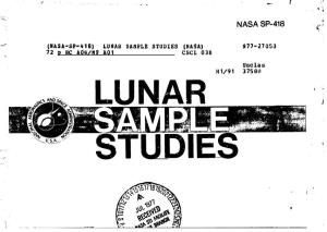 Lunar Sample Studies