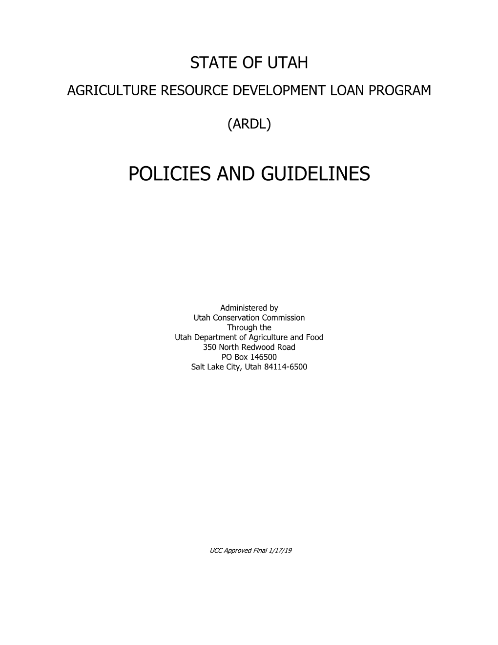 Agriculture Resource Development Loan Program (Ardl)