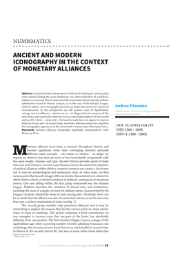 Ancient and Modern Iconography in the Context of Monetary Alliances