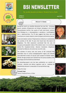 BSI Newslener the Monthly Electronic Newsletter of Botanical Survey of India