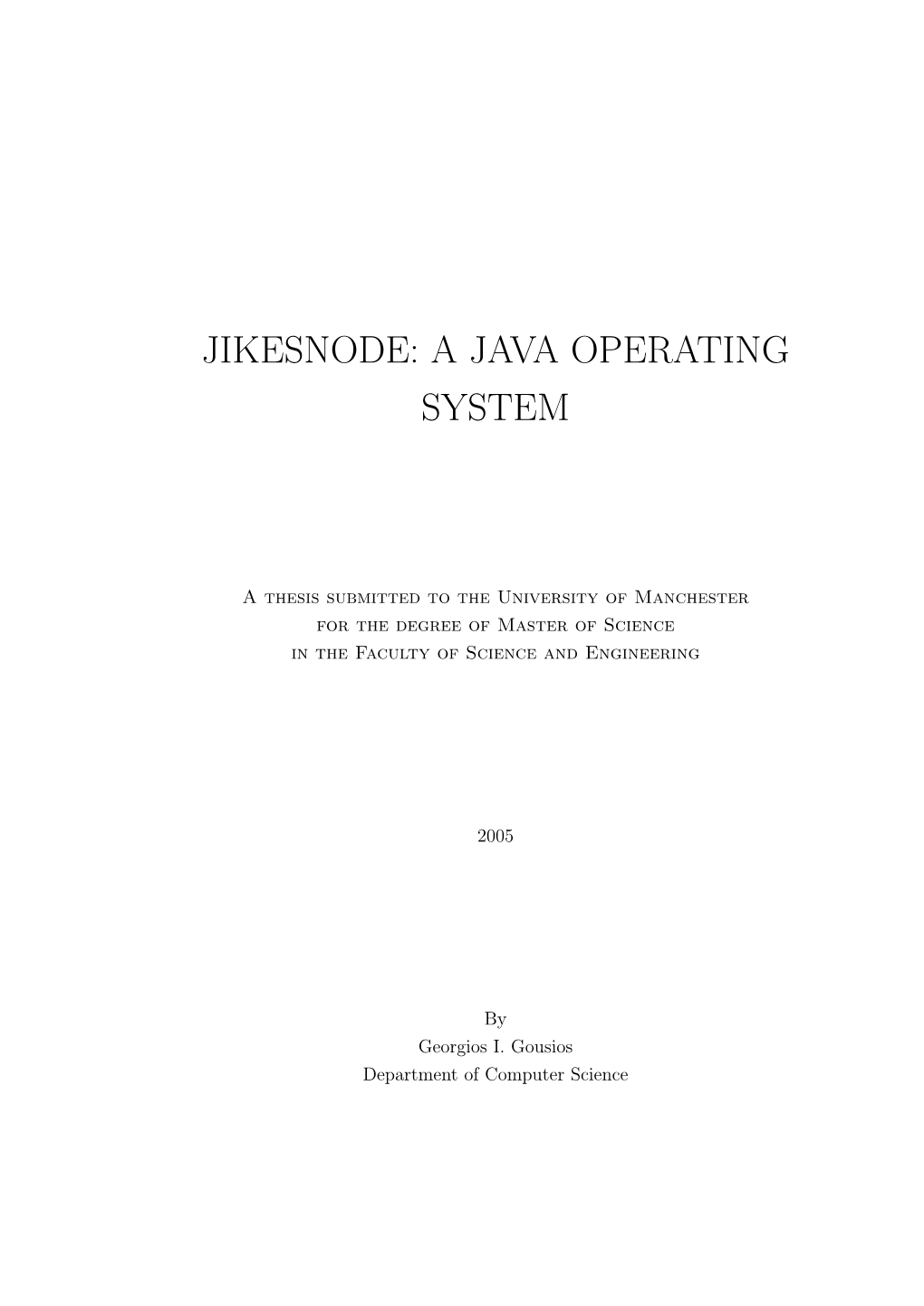 A Java Operating System