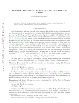 Fibonacci Sequences and Real Quadratic P-Rational Fields