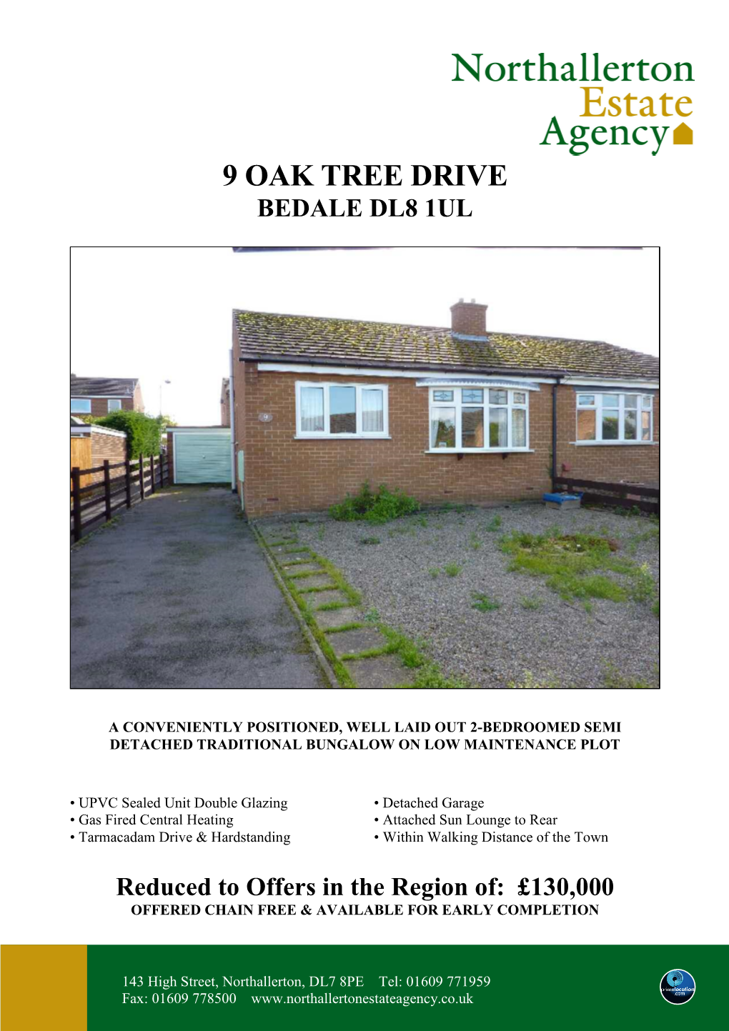 9 Oak Tree Drive Bedale Dl8 1Ul