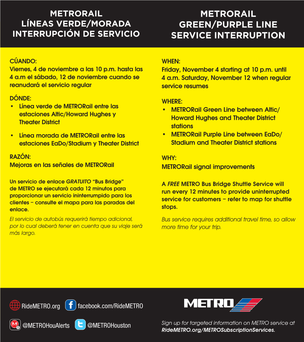 Metrorail Green/Purple Line Service Interruption