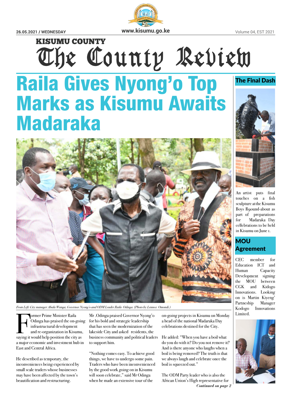 The County Review Raila Gives Nyong’O Top the Final Dash Marks As Kisumu Awaits Madaraka