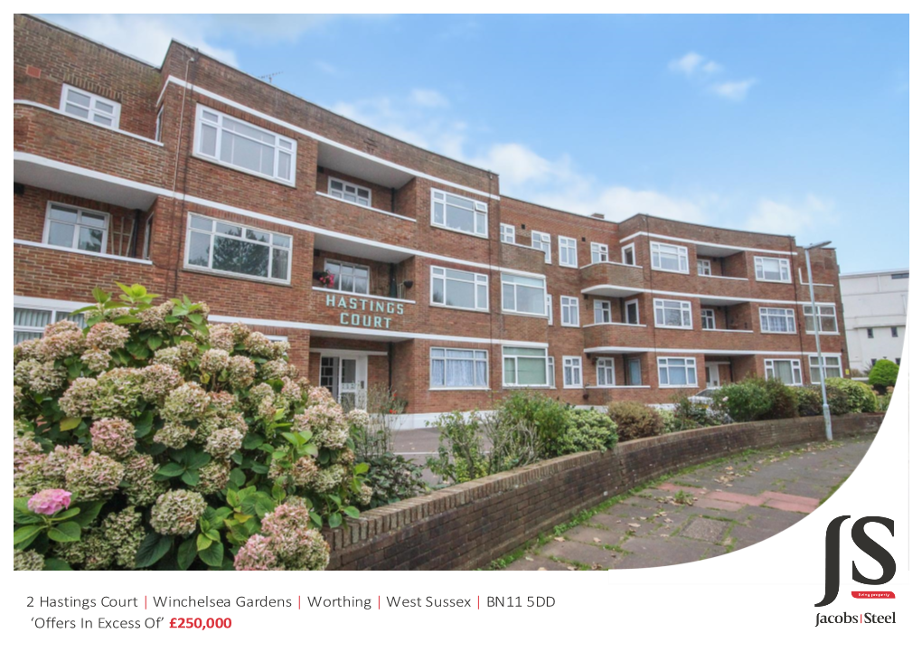 2 Hastings Court | Winchelsea Gardens | Worthing | West Sussex | BN11 5DD 'Offers in Excess Of' £250,000