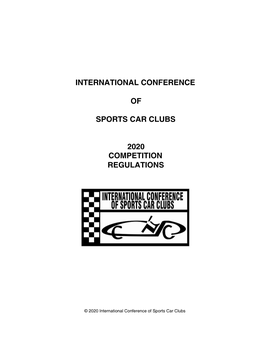 International Conference of Sports Car Clubs 2020 Competition Regulations