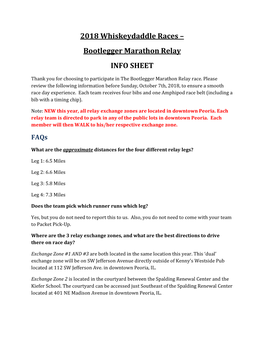 Bootlegger Marathon Relay INFO SHEET