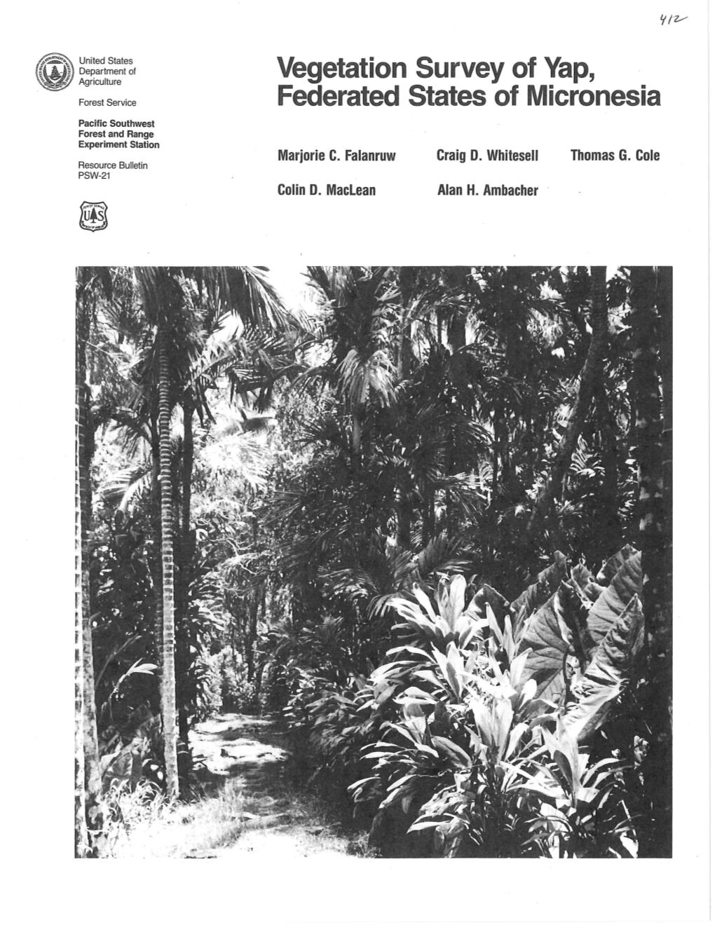 Vegetation Survey of Yap, Federated States of Micronesia