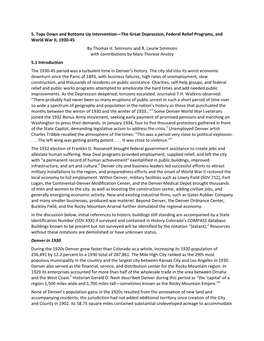 Tops Down and Bottoms up Intervention—The Great Depression, Federal Relief Programs, and World War II, 1930-45 by Thomas H