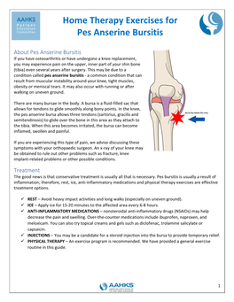 Pes Anserine Bursitis in the Knee