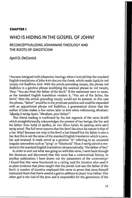 Chapter 1 Who Is Hiding in the Gospel of John