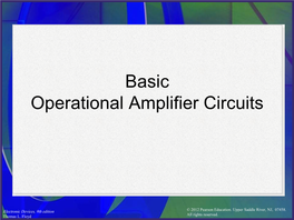 Basic Operational Amplifier Circuits