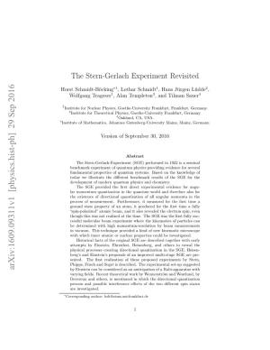 The Stern-Gerlach Experiment Revisited