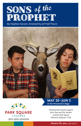 May 20 – Jun 5 on the Proscenium Stage