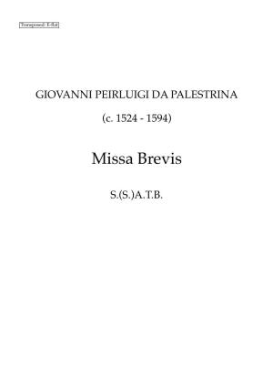 Missa Brevis (Palestrina) New Edit
