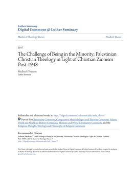 The Challenge of Being in the Minority: Palestinian Christian Theology In