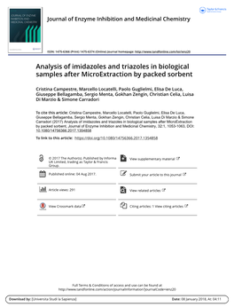 Analysis of Imidazoles and Triazoles in Biological Samples After Microextraction by Packed Sorbent