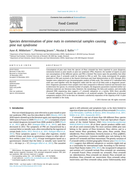 Species Determination of Pine Nuts in Commercial Samples Causing Pine Nut Syndrome