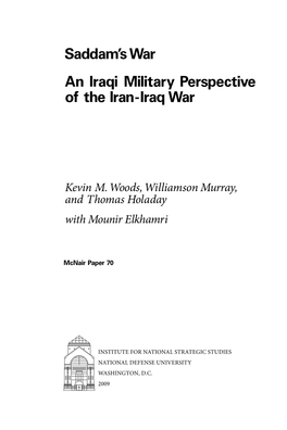 An Iraqi Military Perspective of the Iran-Iraq