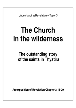 The Church in the Wilderness