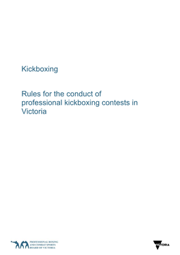 Rules for the Conduct of Professional Kickboxing Contests in Victoria