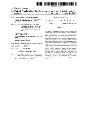 (12) Patent Application Publication (10) Pub. No.: US 2005/0176680 A1 Lalji Et Al