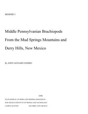 Middle Pennsylvanian Brachiopods from the Mud Springs Mountains
