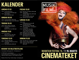 Musikfilm Festival Program 2015