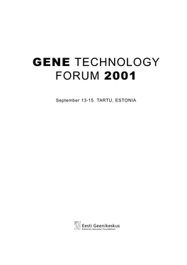 Gene Technology Forum 2001