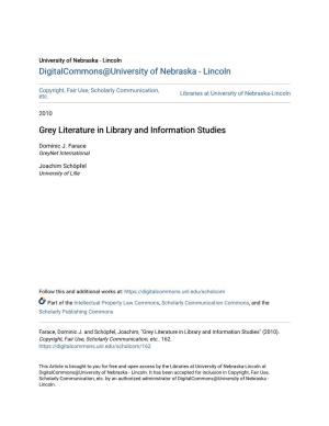 Grey Literature in Library and Information Studies