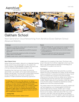 Oakham School Case Study