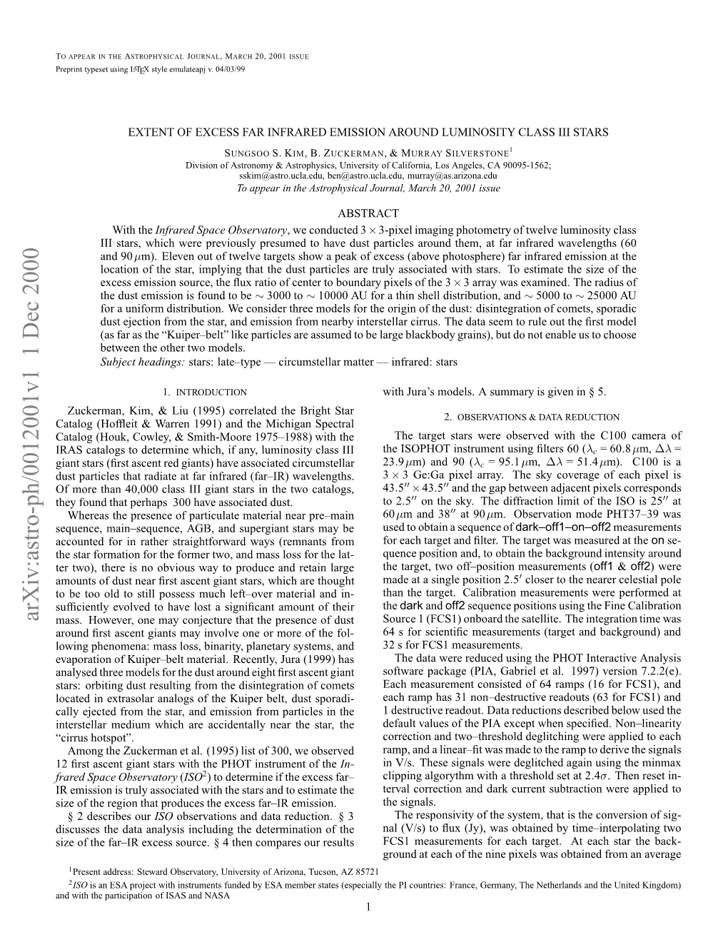 Extent of Excess Far Infrared Emission Around Luminosity Class III Stars