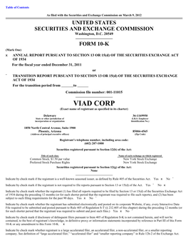 VIAD CORP (Exact Name of Registrant As Specified in Its Charter)