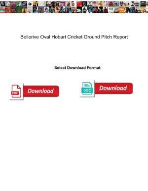 Bellerive Oval Hobart Cricket Ground Pitch Report