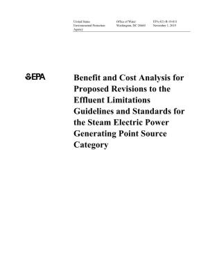 Benefit & Cost Analysis for Proposed Revisions to Effluent Guidelines For