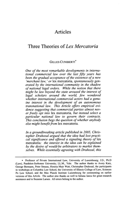 Articles Three Theories of Lex Mercatoria