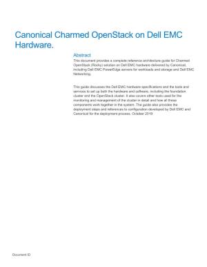 Canonical Charmed Openstack on Dell EMC Hardware