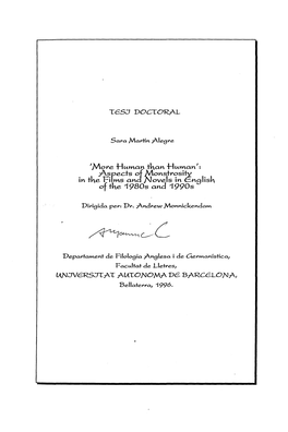 DOCTORAL -Human Than "Human' Jaspects of Aaonsí F*Oshv ÍK\ Tke