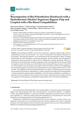 Biocomposites of Bio-Polyethylene Reinforced with a Hydrothermal-Alkaline Sugarcane Bagasse Pulp and Coupled with a Bio-Based Compatibilizer