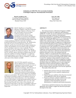 Limitations of ASME PTC 10 in Accurately Evaluating Centrifugal Compressor Thermodynamic Performance