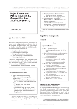 Major Events and Policy Issues in Ec Competition Law, 2005–2006 (Part 1): [2007] I.C.C.L.R