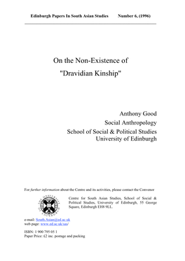 On the Non-Existence of "Dravidian Kinship"